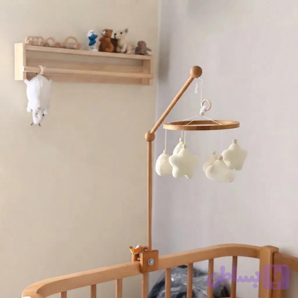 پایه اتصال تخت مدل توپی چوب راش