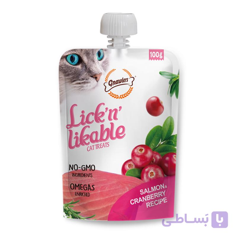 پودینگ گربه گناولرز Gnawlers با طعم سالمون و کرنبری