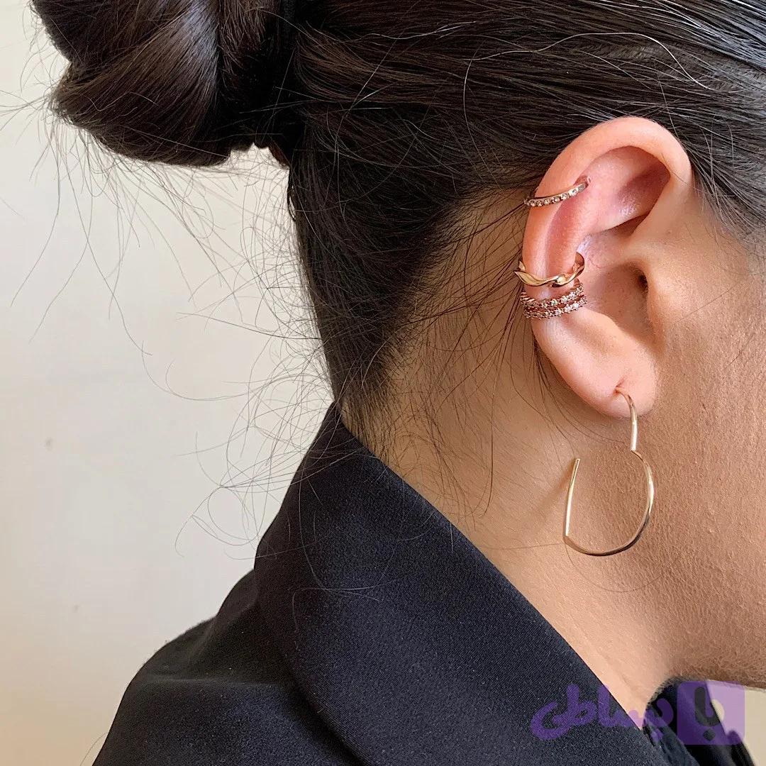 گوشواره قلبی شامپاینی
