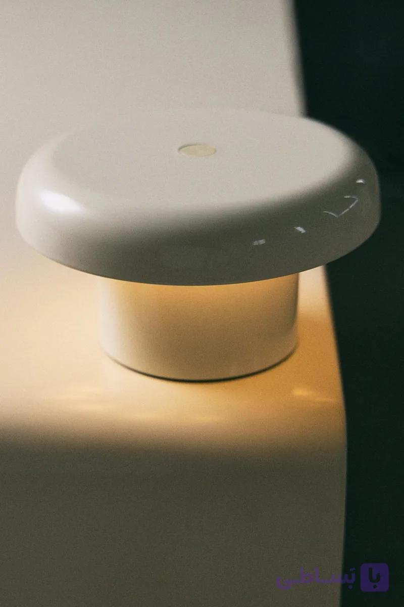 چراغ رومیزی شارژی طرح قارچ کوچک سفید zara home — تصویر 1