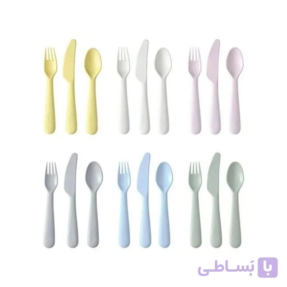 سرویس قاشق و چنگال و چاقو پلاستیکی ایکیا پاستیلی 18 پارچه IKEA KALAS — تصویر 1