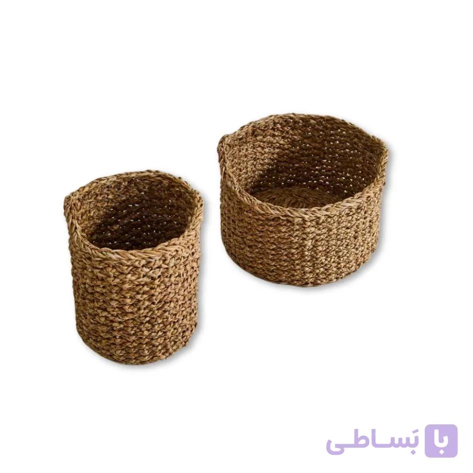 سبد بافت گرد بلند zara home — تصویر 1