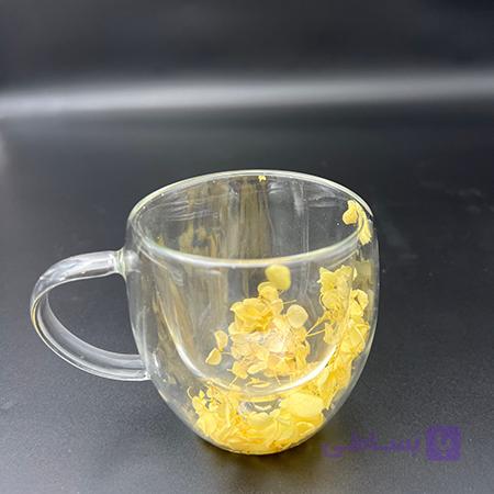 ماگ پیرکس دوجداره گل دار