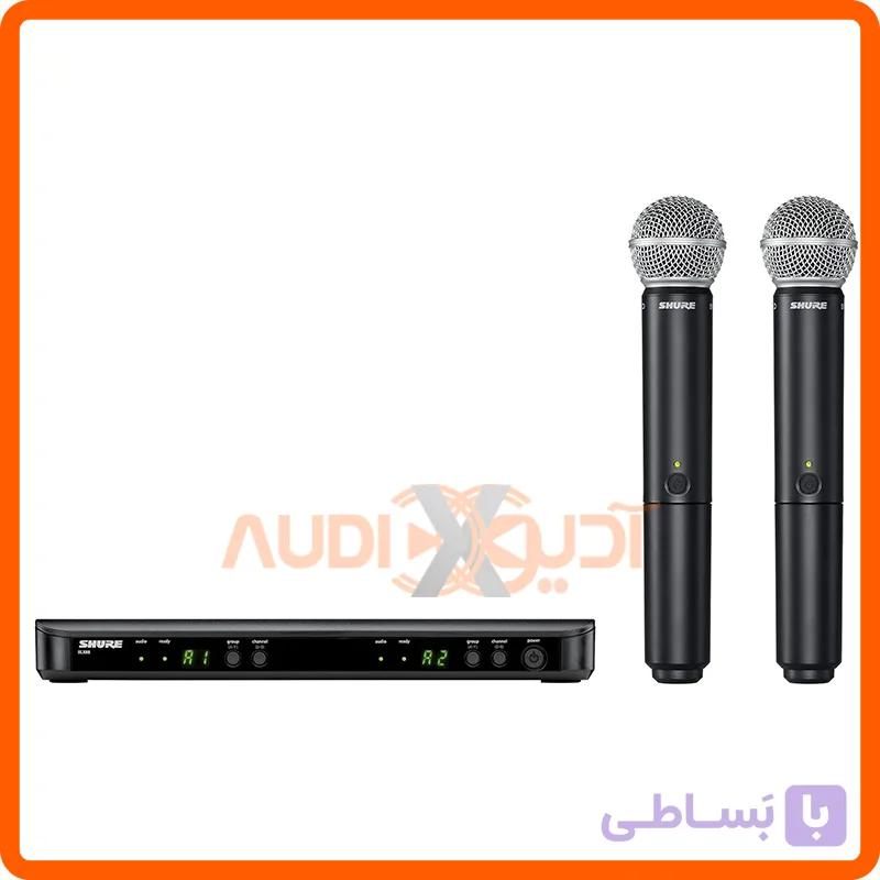 میکروفون بی سیم دو کانال طرح شور SHURE BLX288/SM58 — تصویر 1