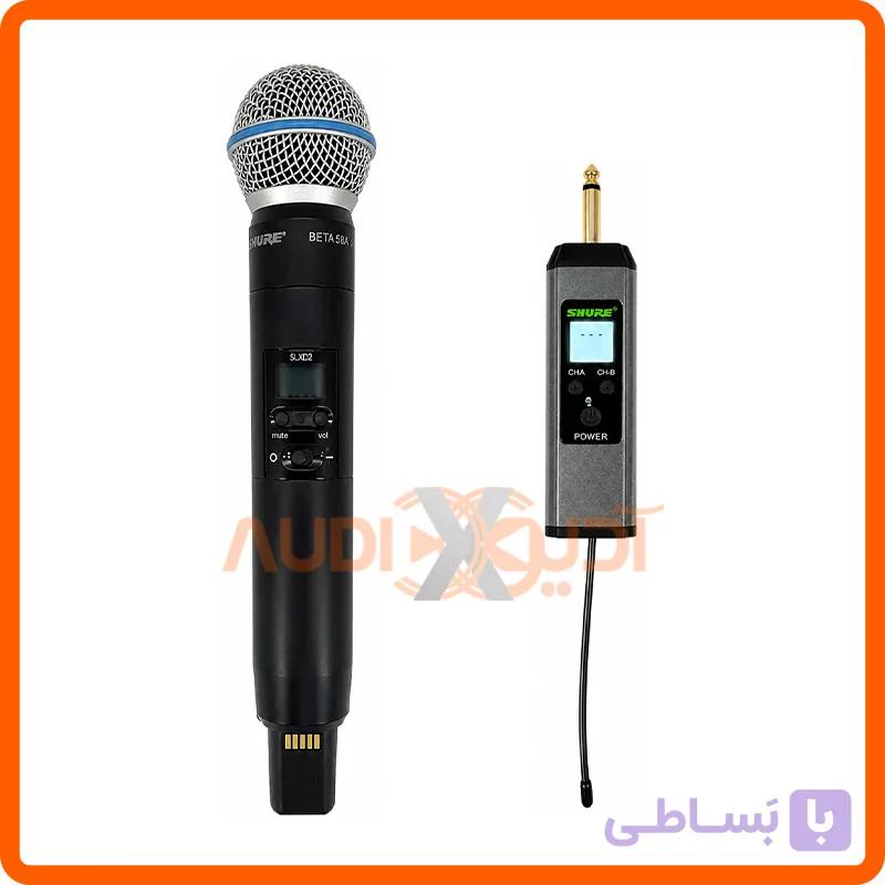 میکروفن بی سیم دانگلی دو کانال دستی شور Shure SLXD2/BETA58 — تصویر 1