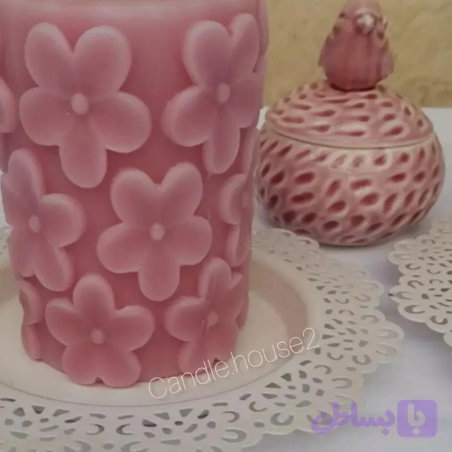 شمع استوانه گل بهاری