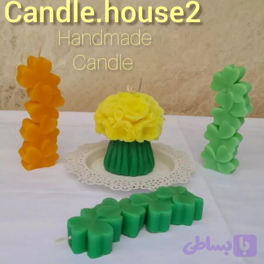 شمع دسته گل و شبدر پله ای