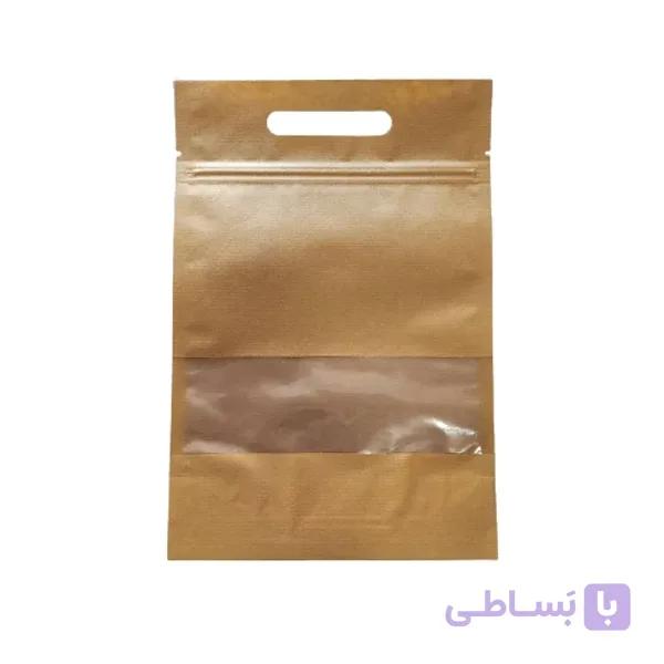 پاکت زیپ‌ دار کرافت پنجره‌ دار 30*40 بسته 10 عددی — تصویر 1