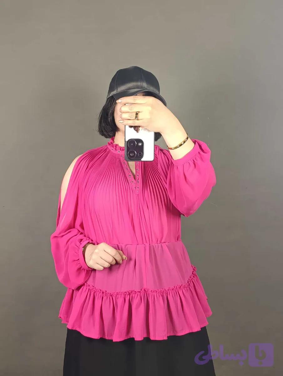 شومیز مجلسی حریر کد 13535 — تصویر 1