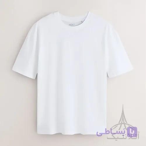 تیشرت بیسیک اورجینال نکست Next White Relaxed Fit Essential Crew Neck Cotton T-Shirt وارداتی سفید ریلکس فیت — تصویر 1