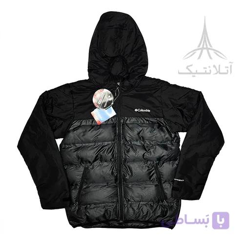 کاپشن وارداتی کلمبیا Columbia دارای تکنولوژی آمنی هیت (Omni-Heat) کلاه دار تراکم پر 650 چریکی — تصویر 1