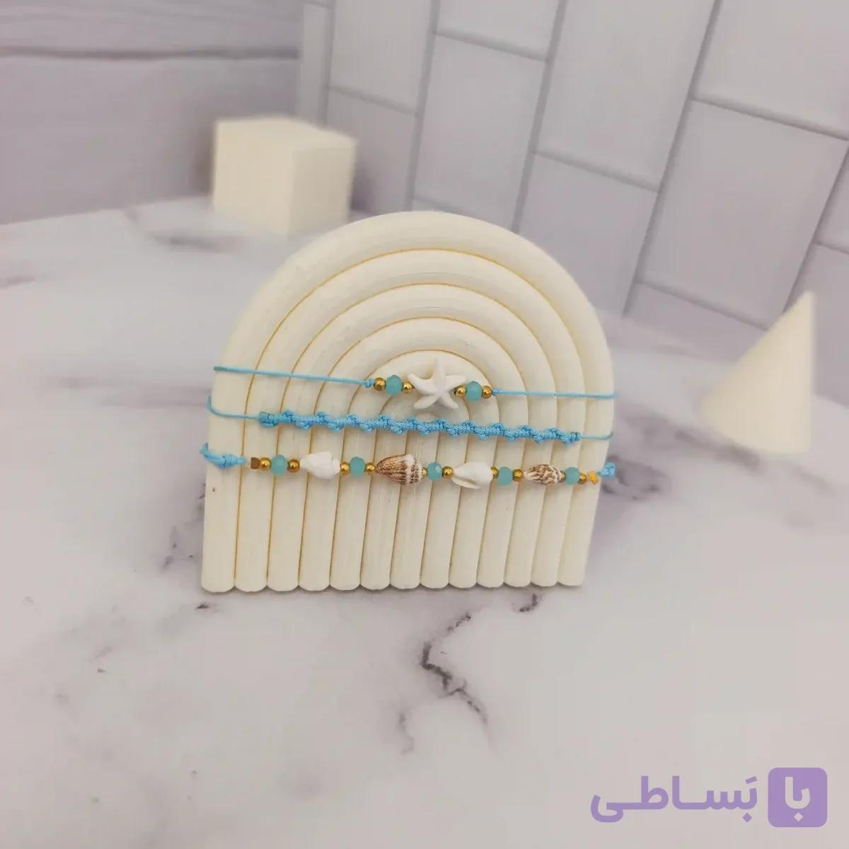دستبند سه لاین صدفی و ستاره دریایی — تصویر 1