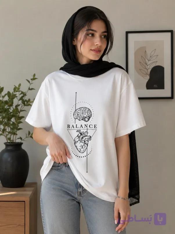 تیشرت باکسی طرح نقطه تعادل — تصویر 1