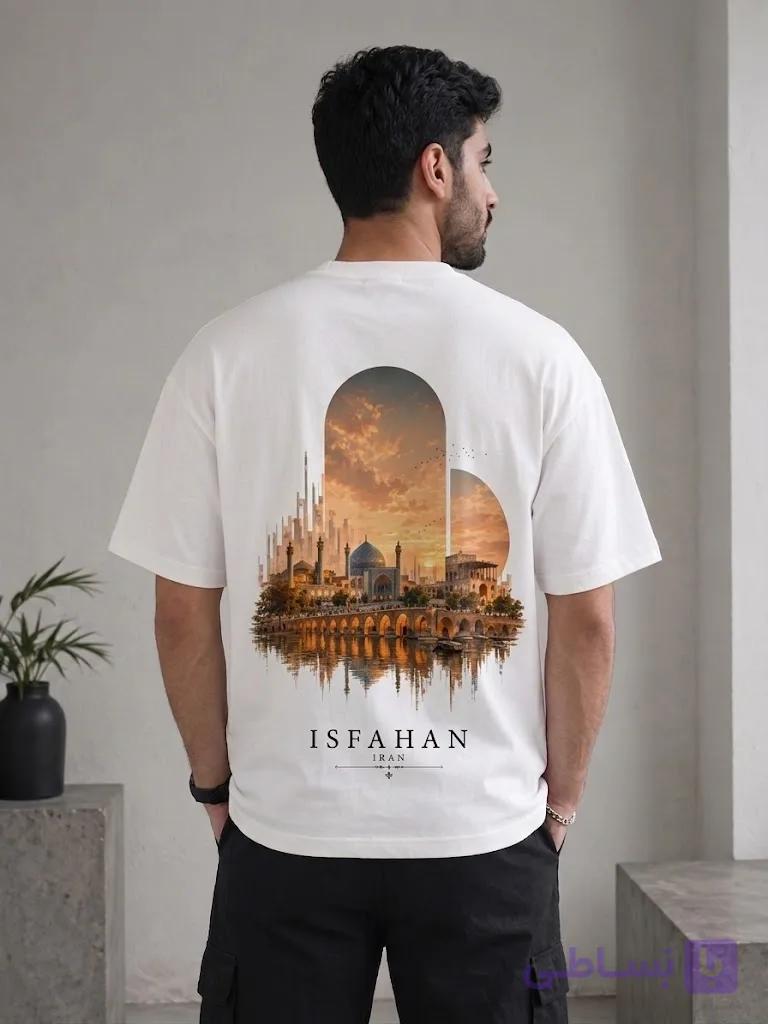 تیشرت باکسی طرح انعکاس نقش جهان — تصویر 1