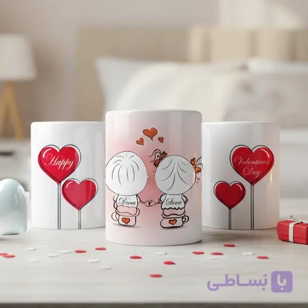 ماگ ست کاپلی طرح عاشقانه HAPPY VALENTINE کد 500