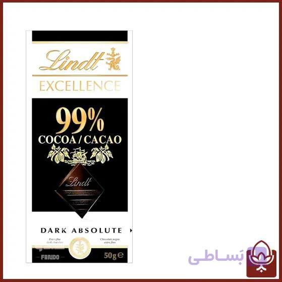 شکلات تلخ 99 درصد لینت Lindt – اصالت طعم واقعی کاکائو | 50 گرمی — تصویر 1