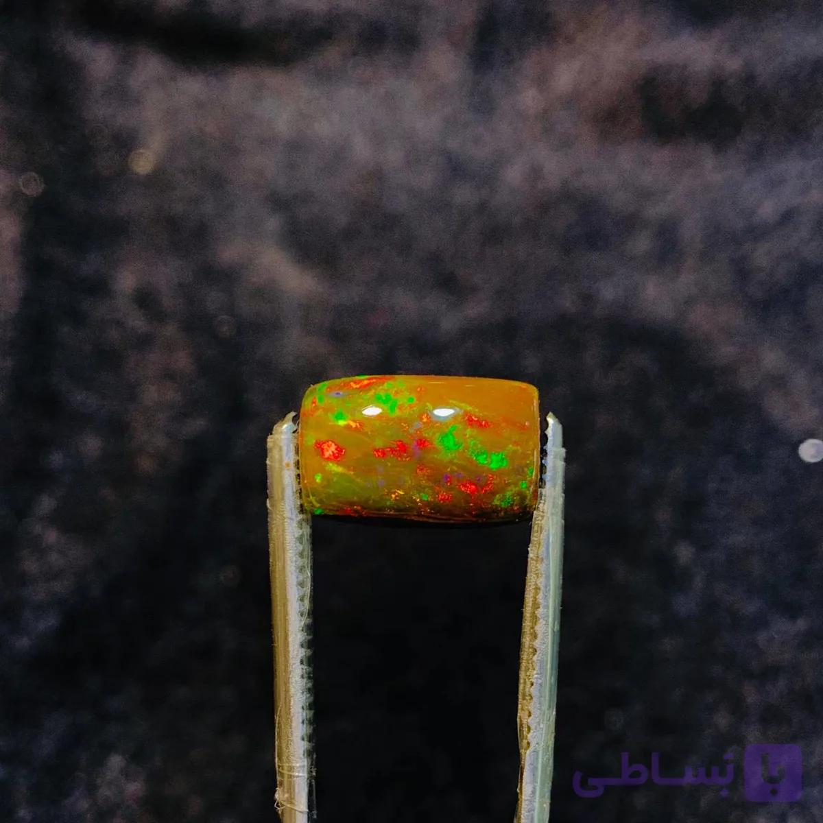 نگین اپال مشکی اصل سایز 9*13 میلی‌متر — تصویر 1