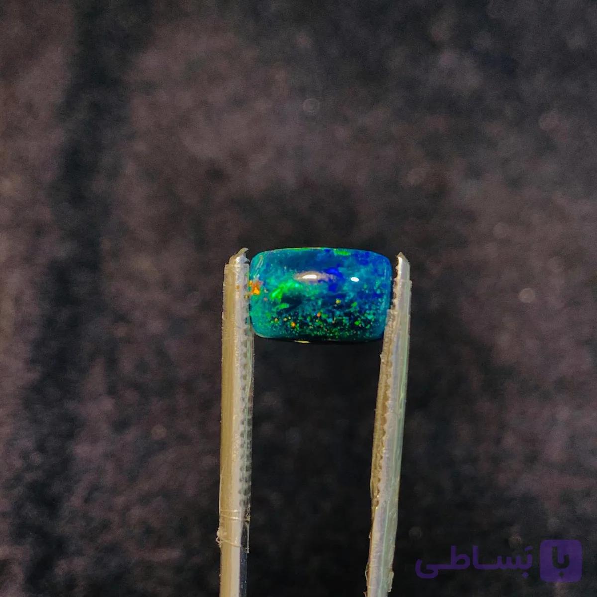 نگین اپال مشکی اصل سایز 11*17 میلی‌متر — تصویر 1