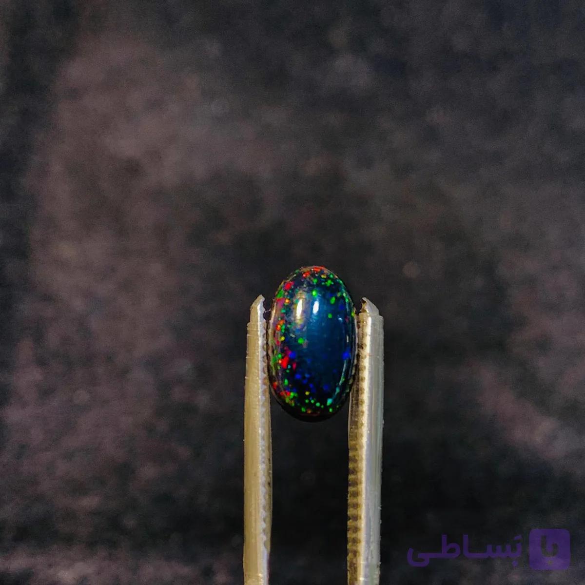 نگین اپال مشکی اصل سایز 14*12 میلی‌متر — تصویر 1