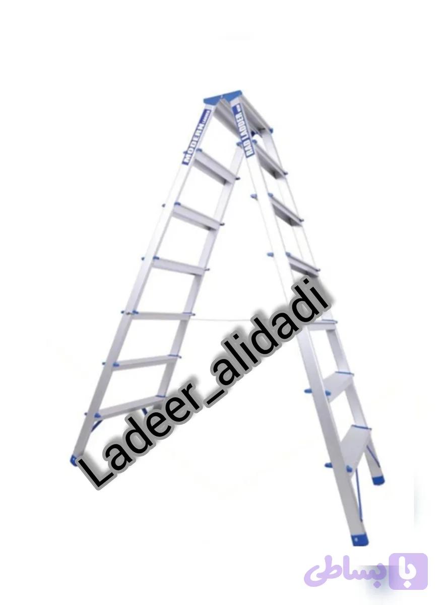 نردبان ۱۴ پله دوطرفه آلومینیومی مدرن