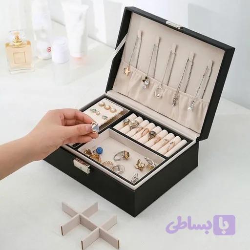 جعبه جواهر دو طبقه قفل دار مدل Lavender