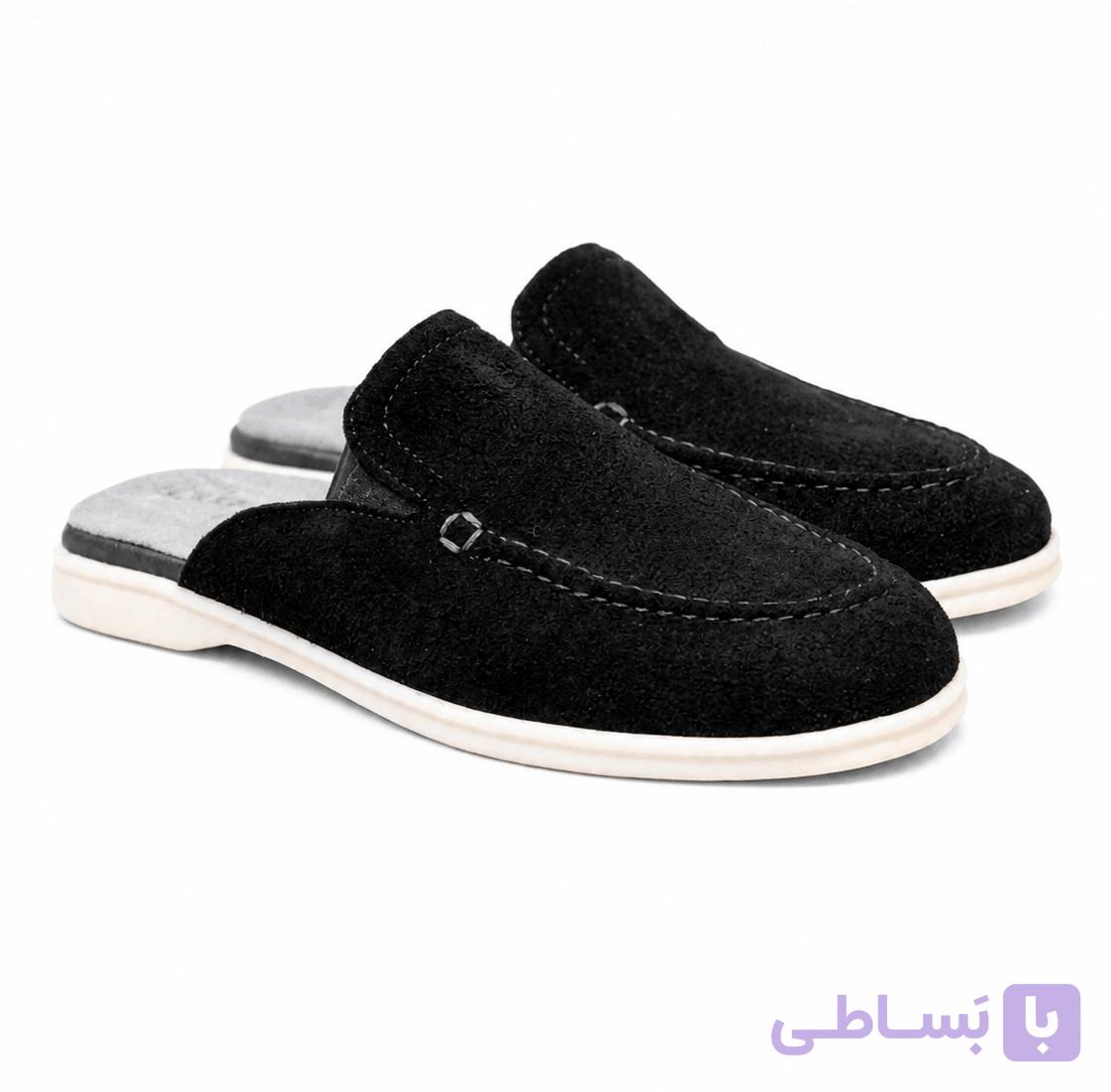 صندل چرم مردانه مدل لوفرجیر رنگ مشکی — تصویر 1