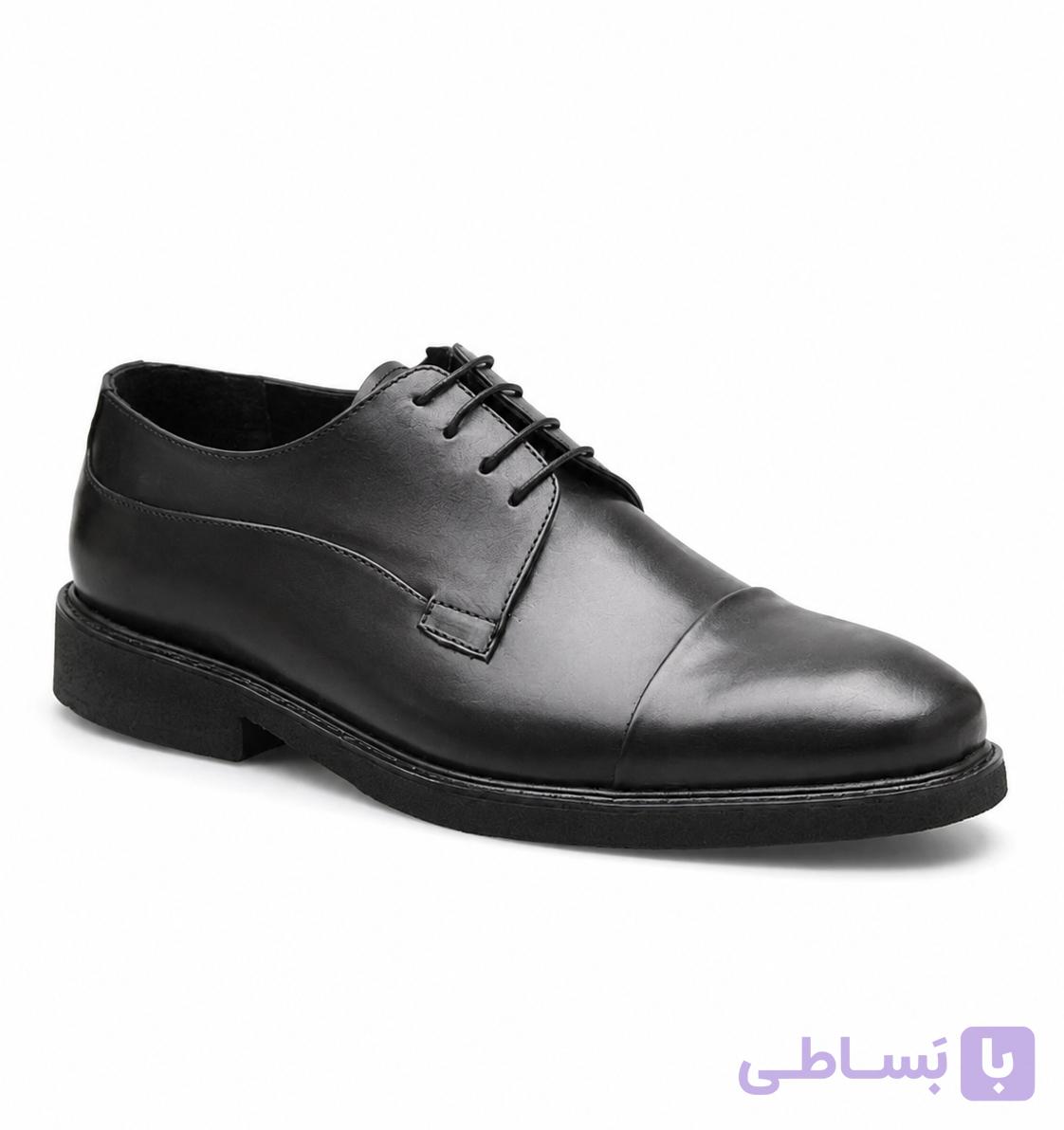 کفش چرم کلاسیک بندی مردانه سایز بزرگ — تصویر 1
