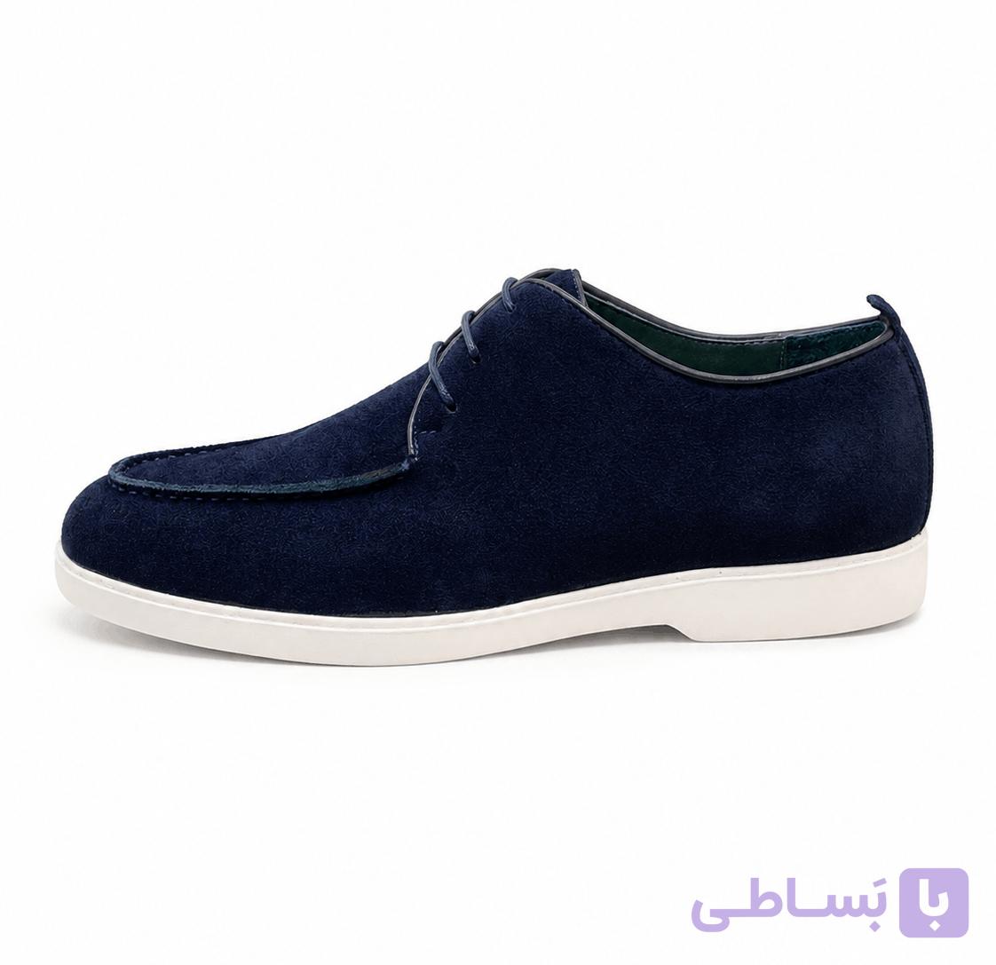کفش چرم جیر مردانه مدل میلان قهوه ای — تصویر 1