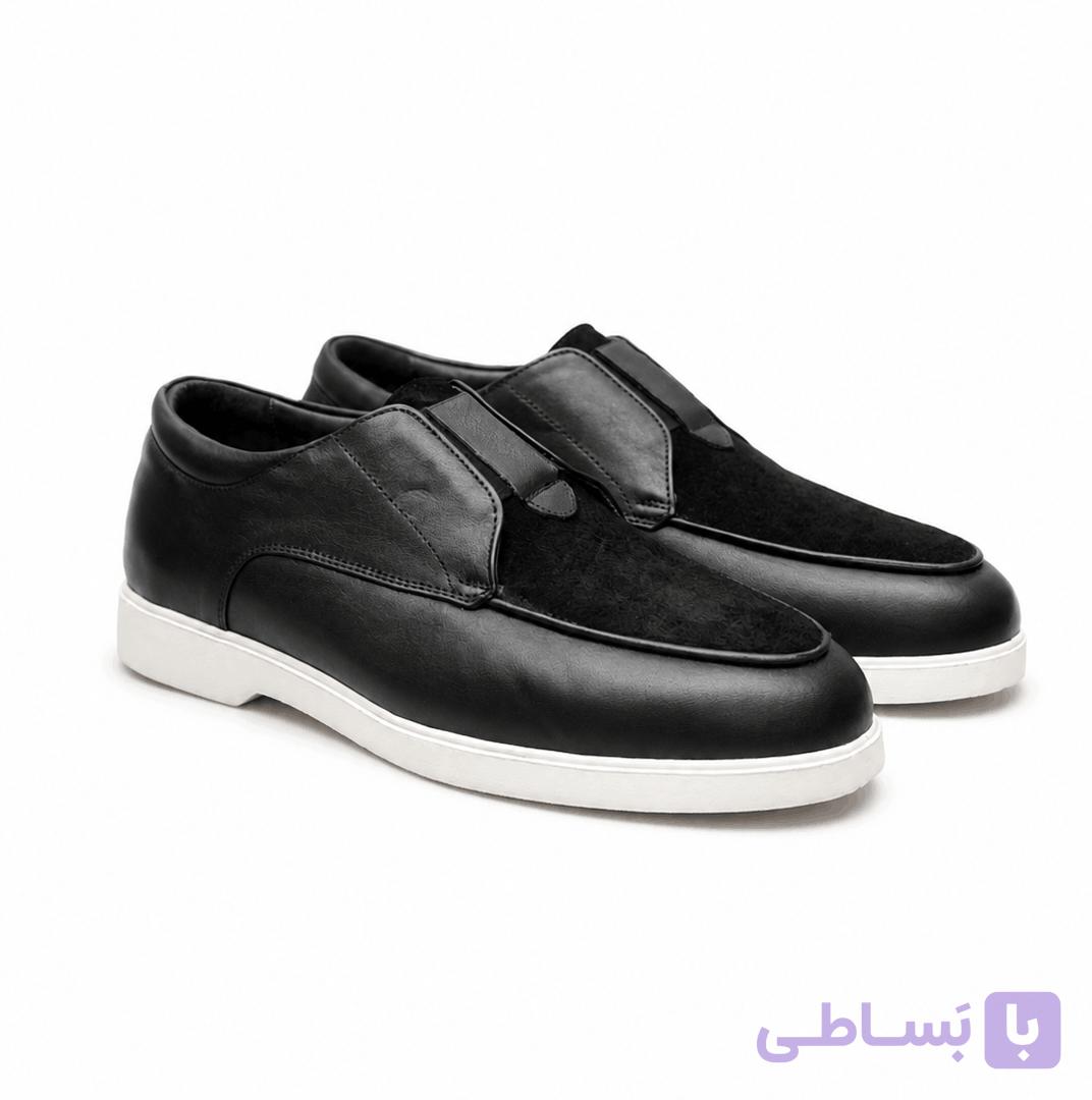 کفش چرم مردانه yz مشکی — تصویر 1