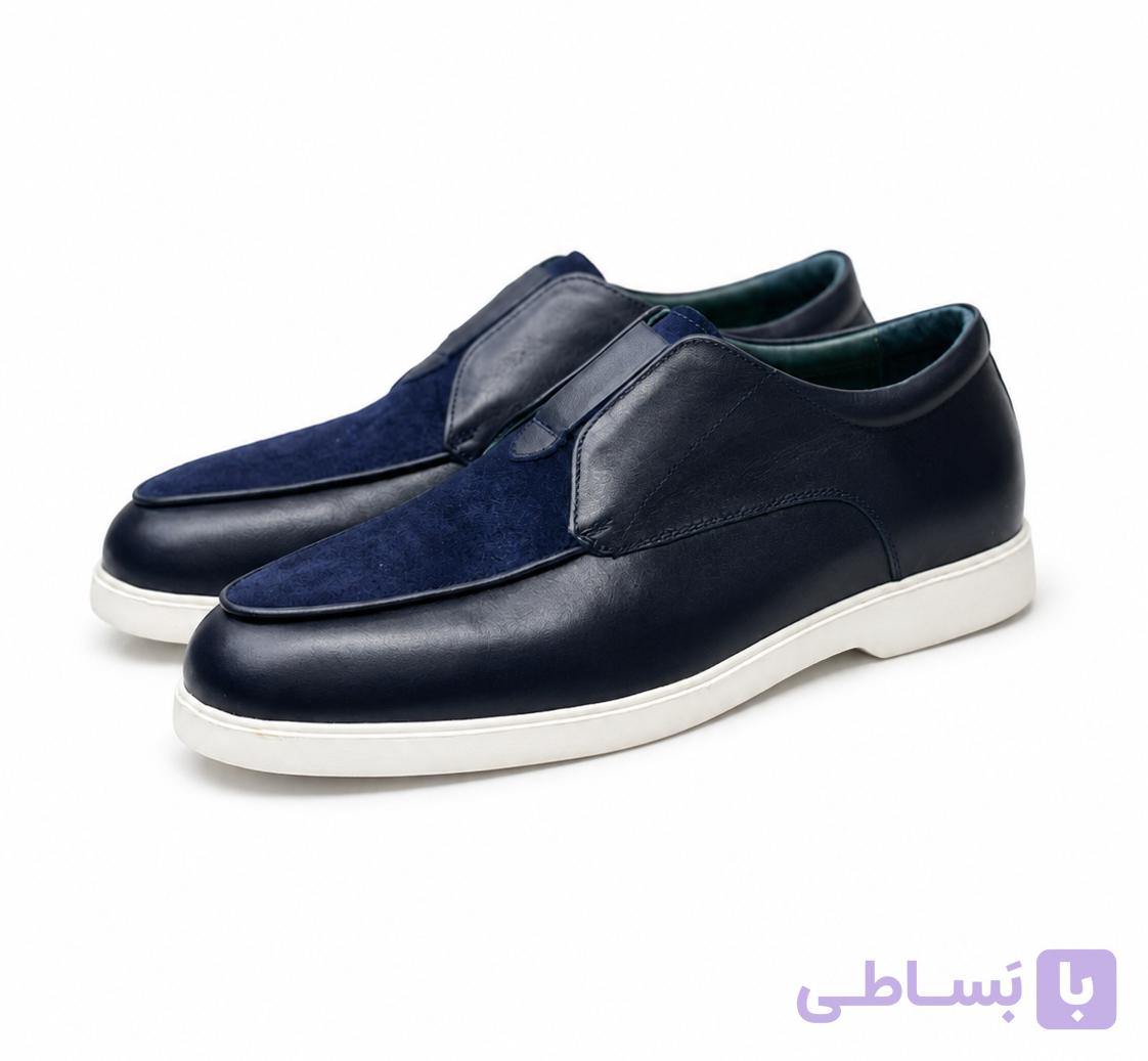 کفش چرم مردانه yz سرمه ای — تصویر 1