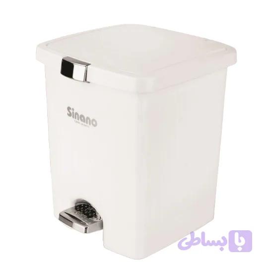 سطل پدالی بزرگ تک جداره نگین کروم و طلایی بسته 2 تایی کد R358 — تصویر 1