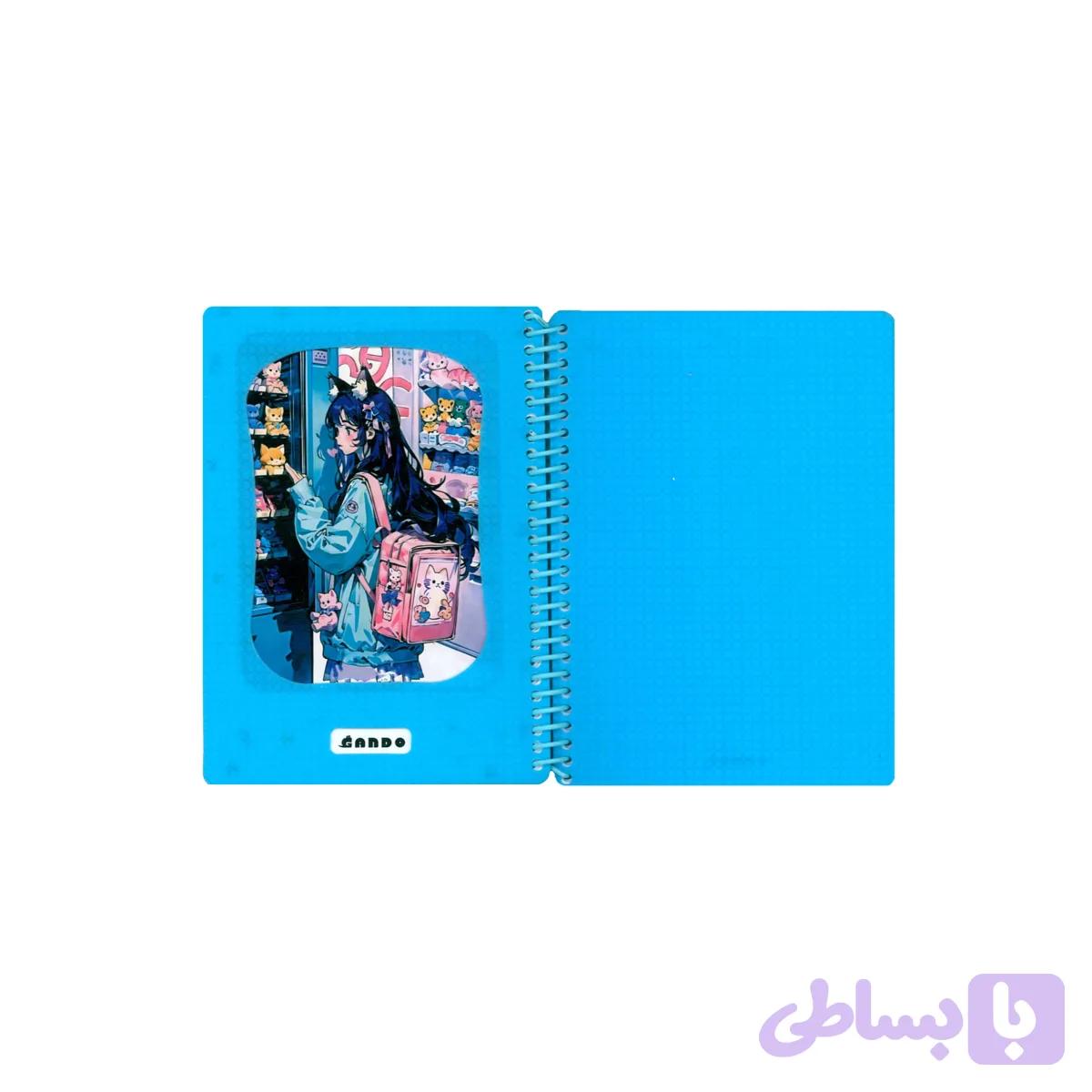 دفترچه یادداشت سیمی قابدار مدل دختر کوله گربه ایی کد GA120 — تصویر 1