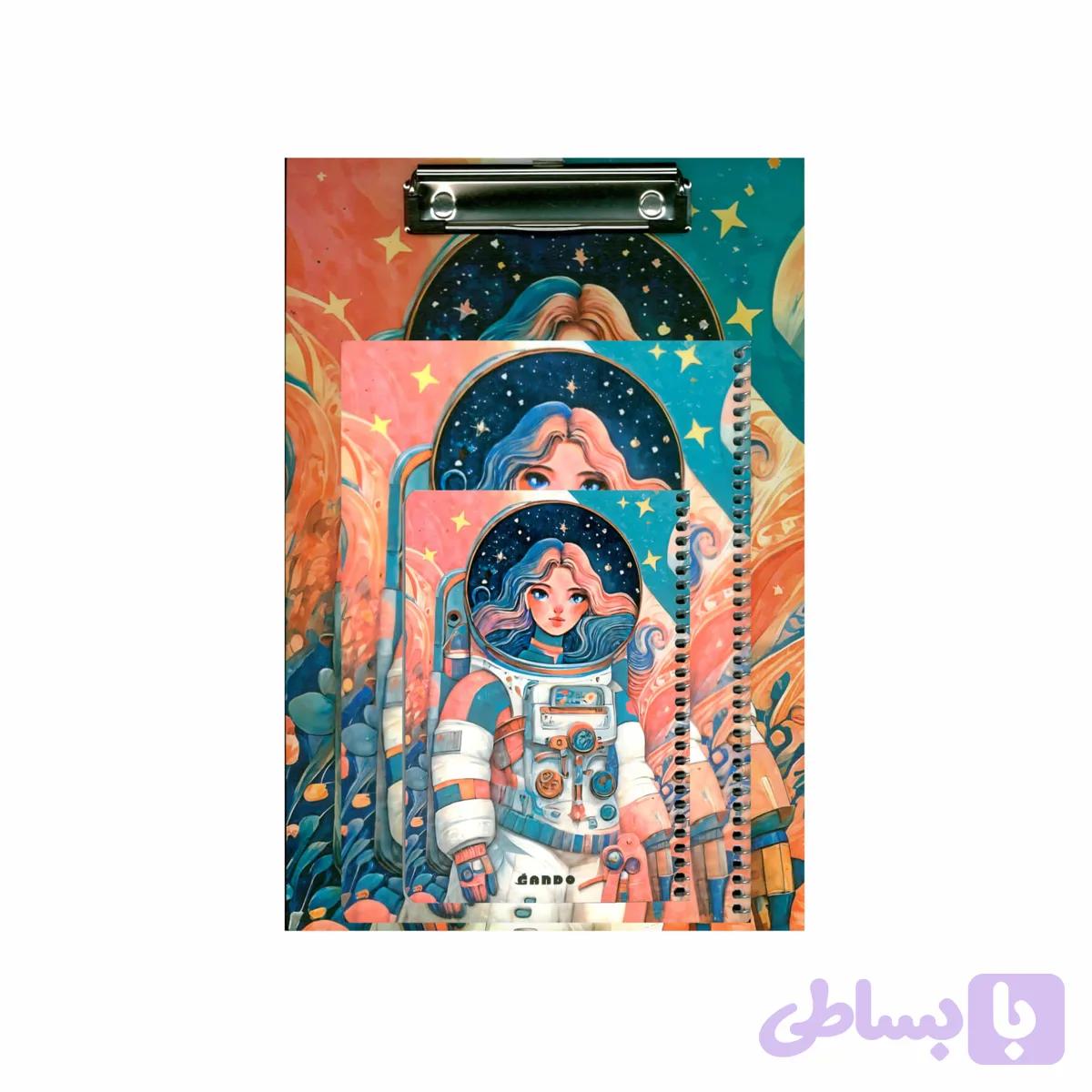 ست سه تکه 100 برگ دختر فضانورد کد GA316 — تصویر 1