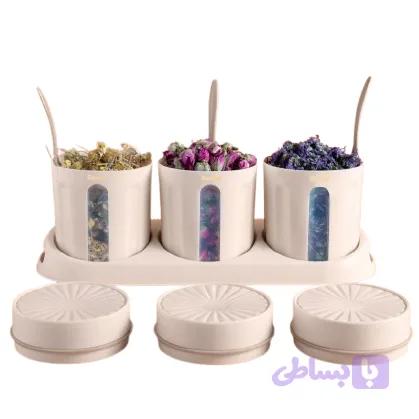 سرویس ادویه لارج ۳عددی ساده سون بسته 6 عددی کد R1145 — تصویر 1