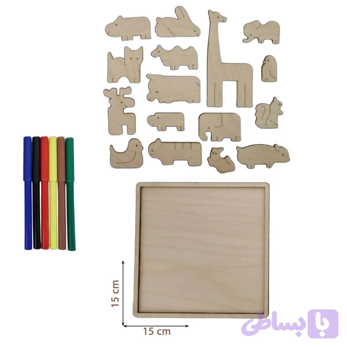 پازل حیوانات چوبی ۱۶ تکه کد DL102 — تصویر 1