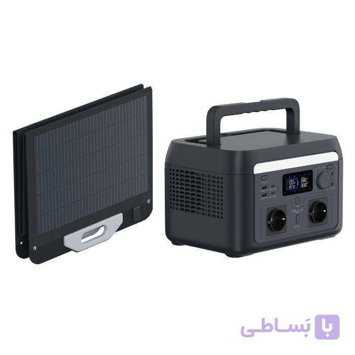 پاور استیشن 600 وات + پنل خورشیدی 100 وات قابل حمل نیک پاور با گارانتی طلایی — تصویر 1