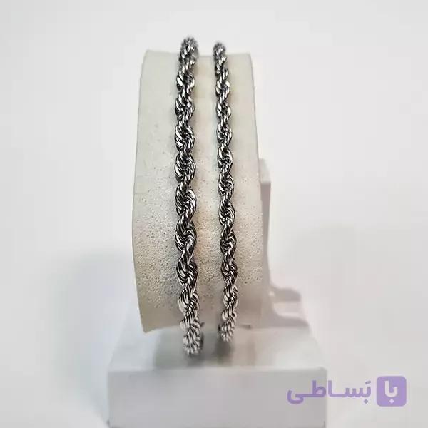 ست دستبند استیل بافتی — تصویر 1