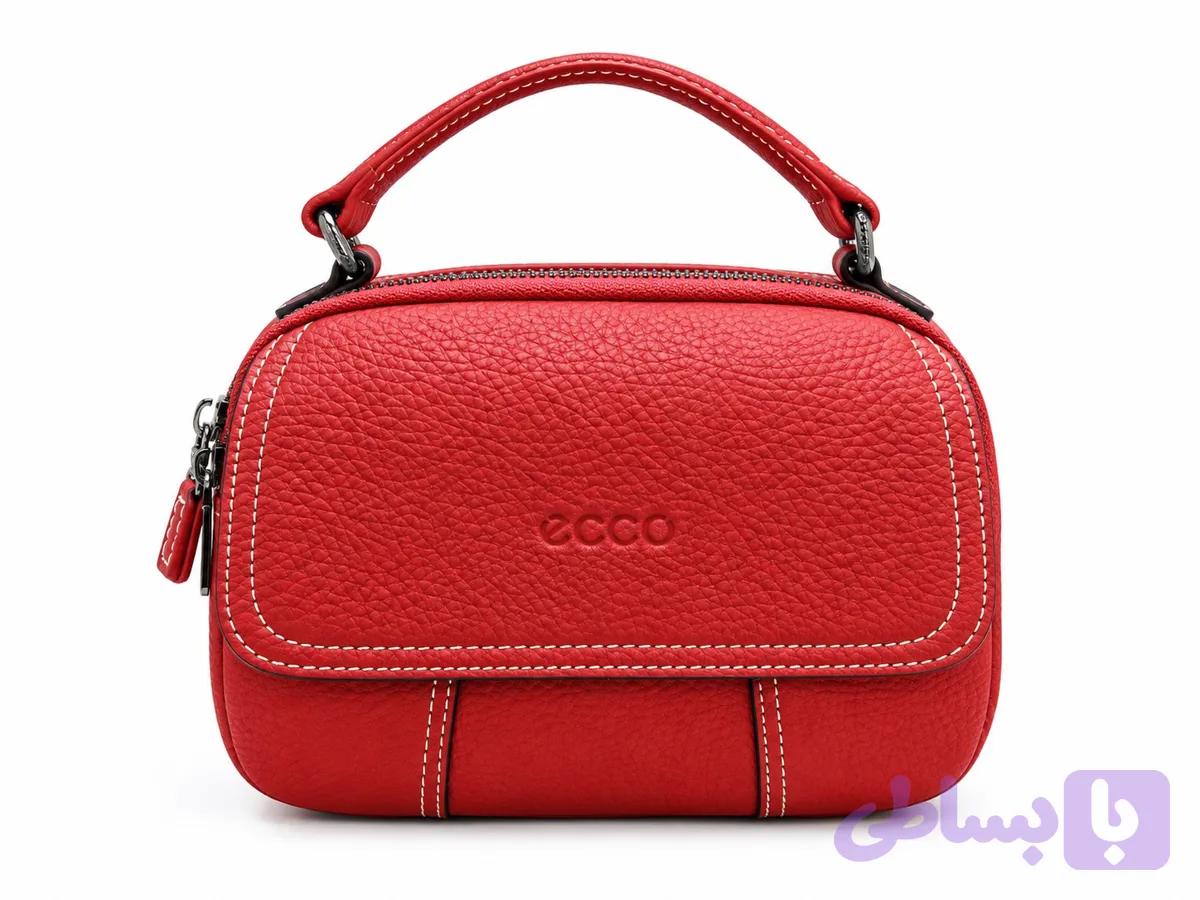 ecco Women’s Textured Leather Top Handle Bag-Red