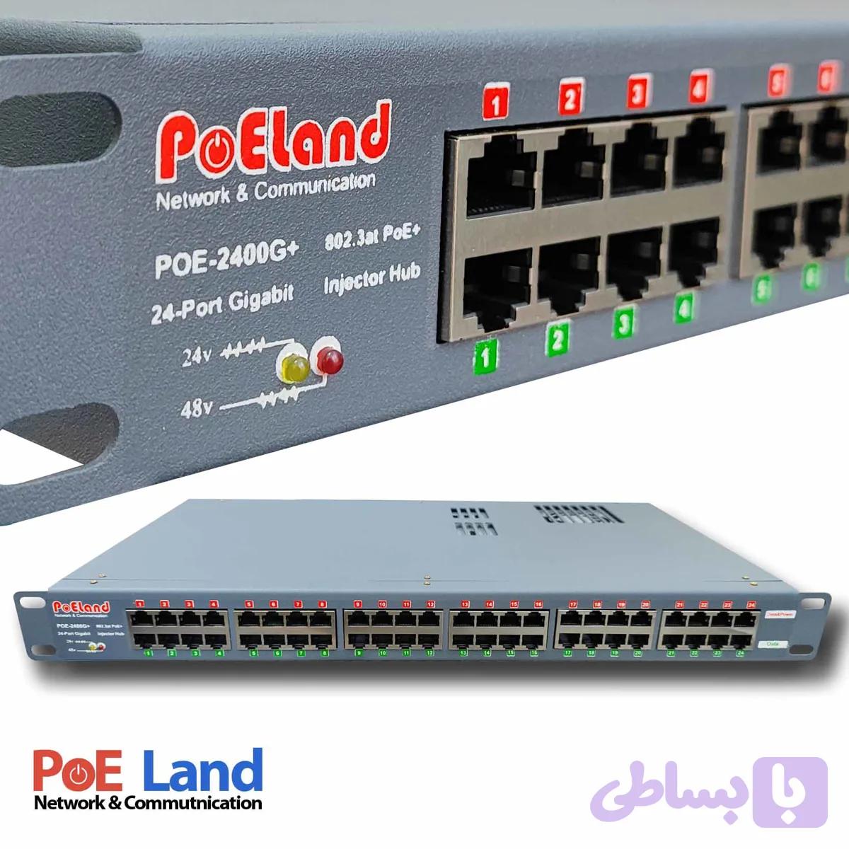 پچ پنل PoE گیگ 24 پورت مدل +PoELand-2400G
