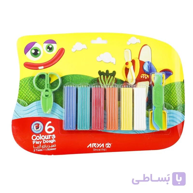 خمیر بازی 6 رنگ آریا مدل وکیومی با ابزار