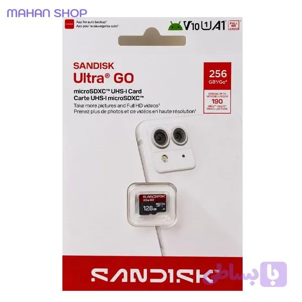 کارت حافظه microSD سن دیسک مدل Ultra GO microSD UHS-I سرعت 190 مگابایت – ظرفیت 256 گیگابایت — تصویر 1
