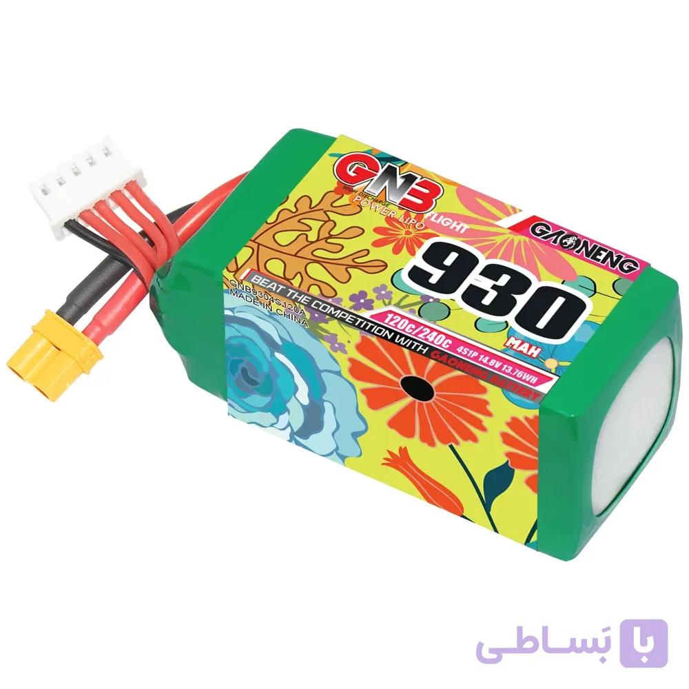 باتری GNB لیپو ۴ سل ۹۳۰ میلی آمپر | اف پی وی | GAONENG GNB 4S 14.8V 930mAh 120C XT30 LiPo Battery — تصویر 1