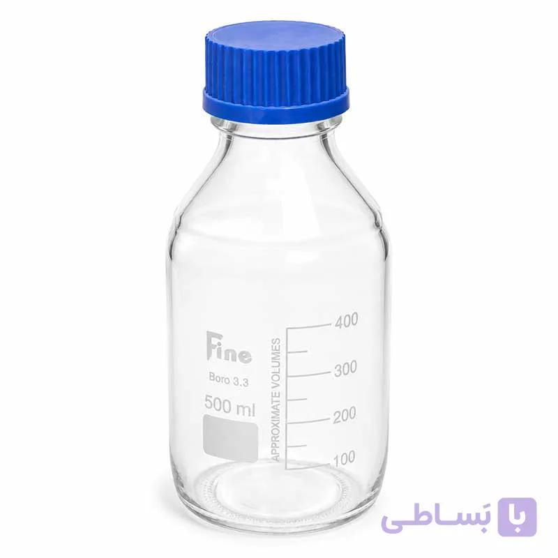 بطری آزمایشگاهی پیرکس درب آبی برند Fine — تصویر 1