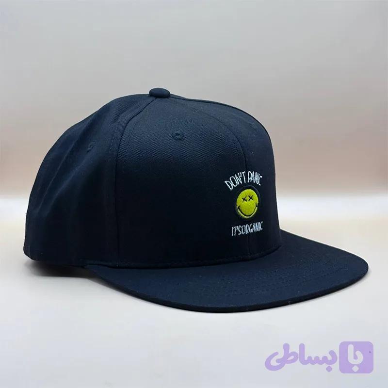 کلاه کپ مشکی مدل لبخند (کد X56T7)