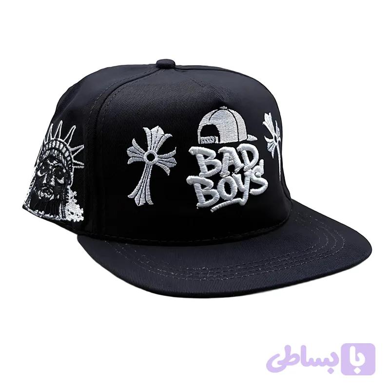 کلاه کپ مشکی بک فیت مدل BADBOYS (کد 79OVK)