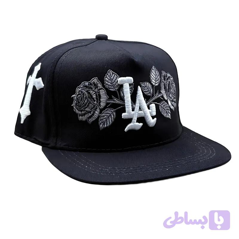 کلاه کپ مشکی بک فیت مدل Flower LA (کد L7Q5M)