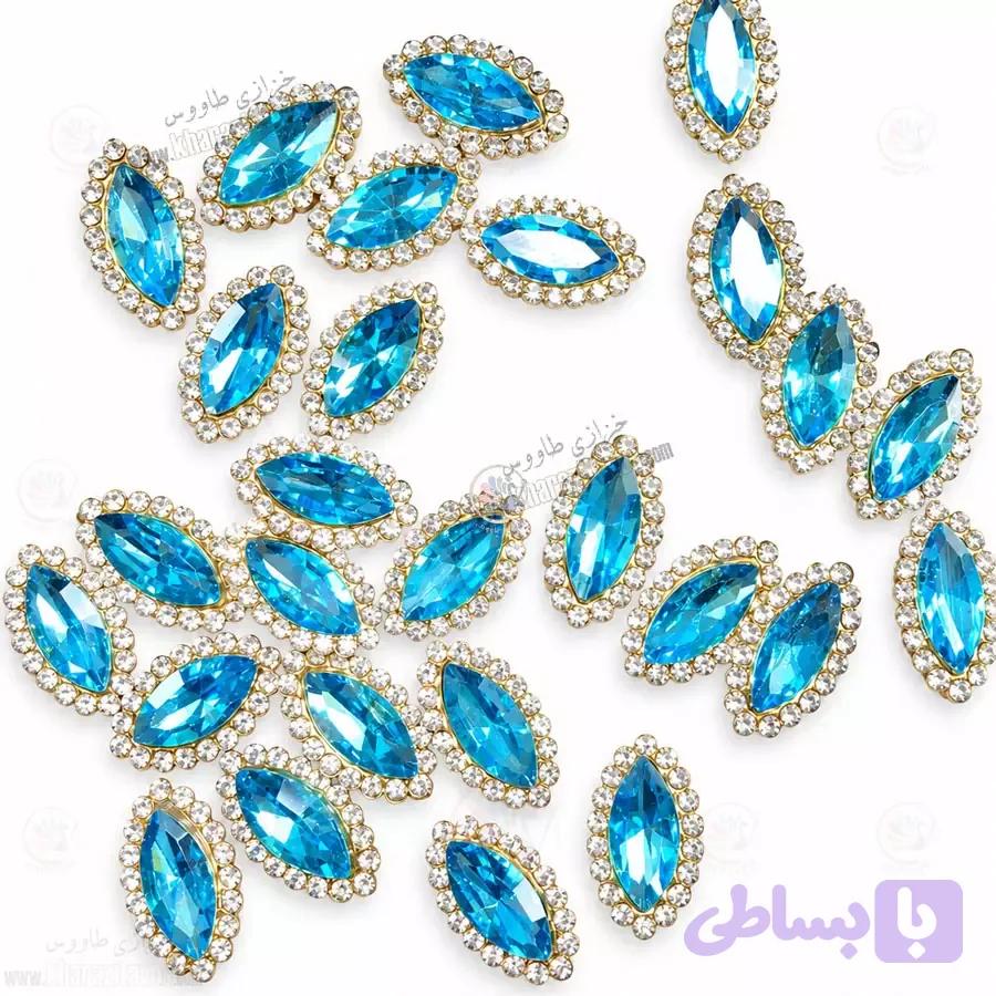 سنگ چشمی دور نگین 7 در 15 ( آبی نیلی )
