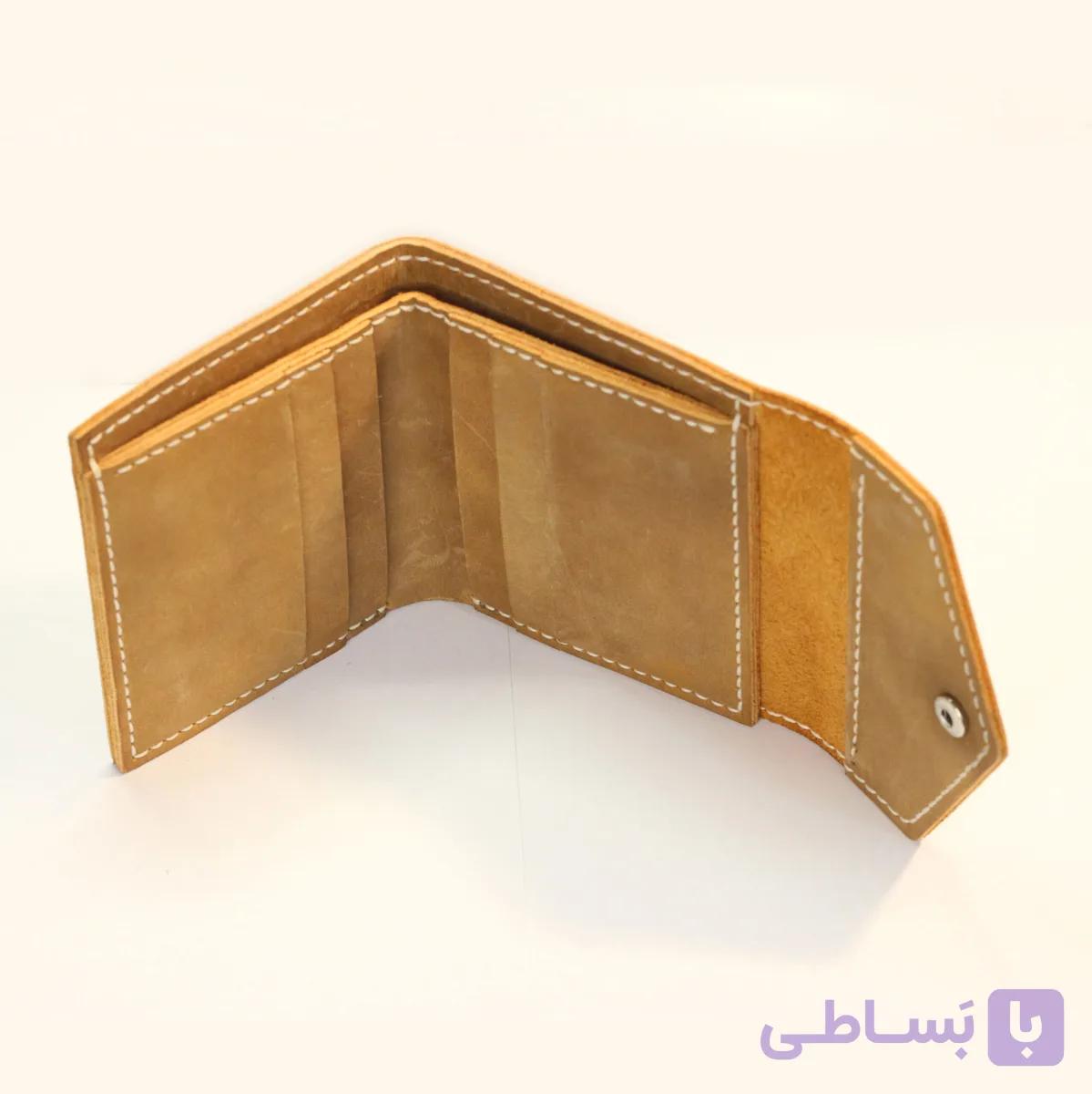 کیف پول ساده تمام چرم (در دار) دست‌دوز — تصویر 1