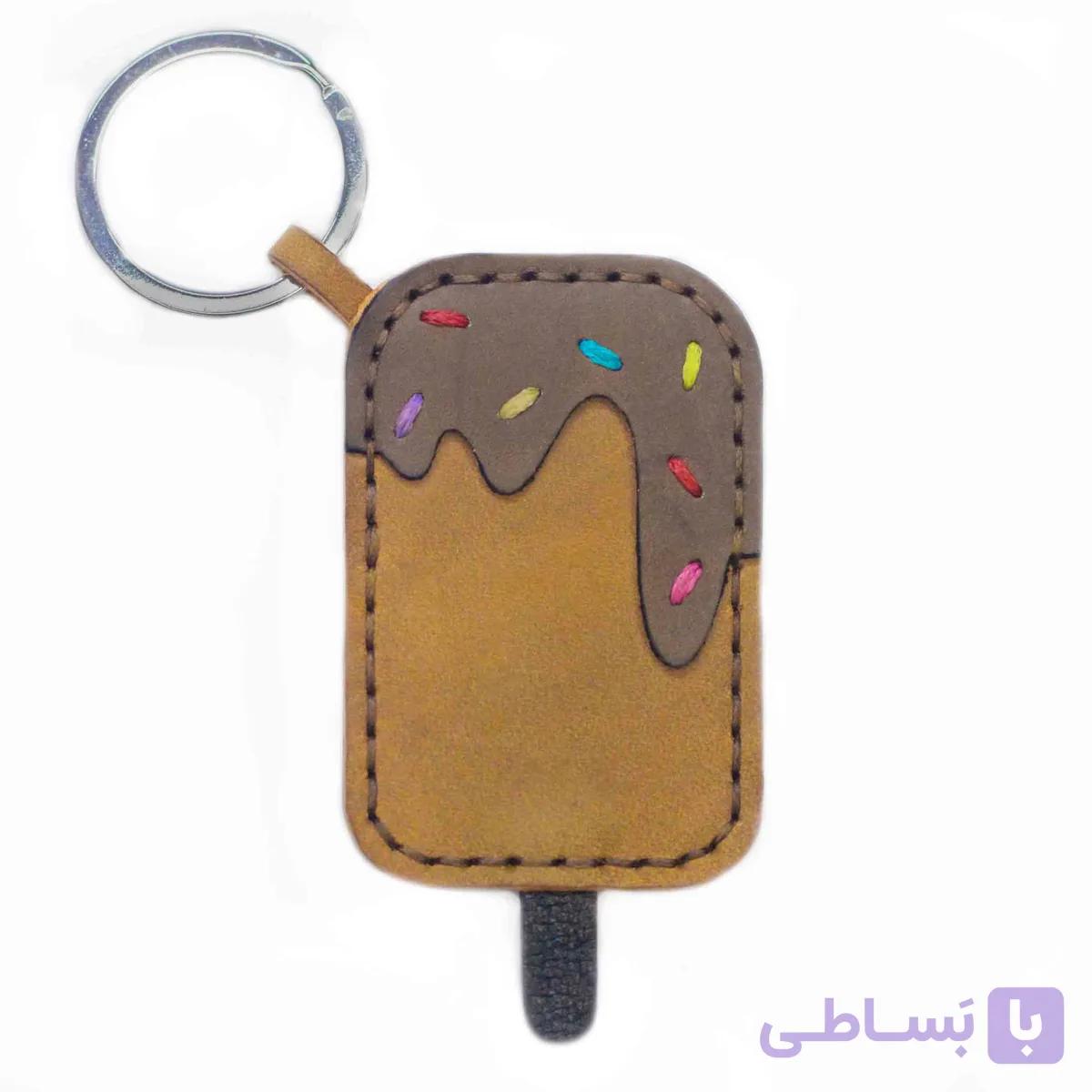 جاکلیدی چرم دست‌دوز مدل بستنی — تصویر 1