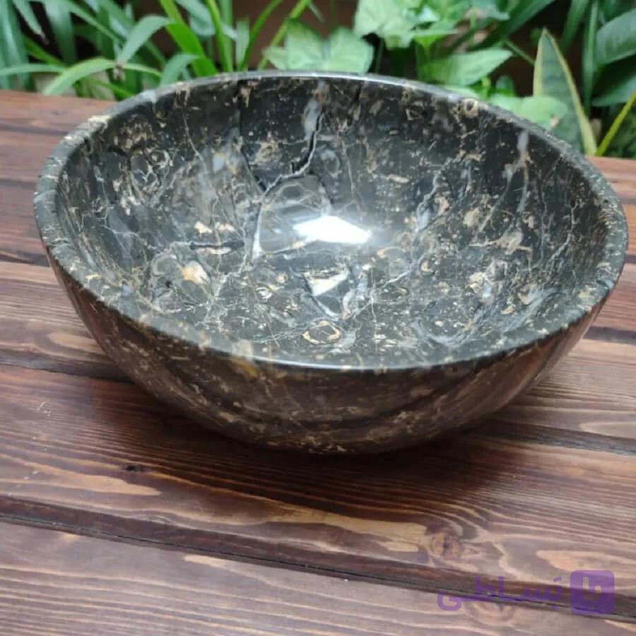 پیاله سنگی مشکی گِرد گلدن بلک 20Cm — تصویر 1